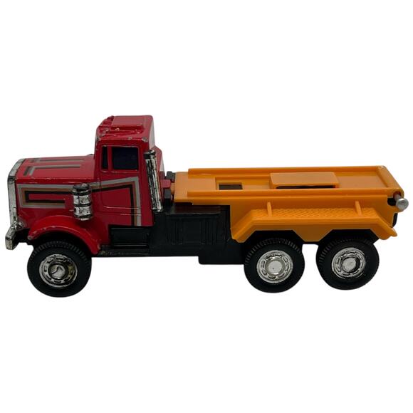 "Vintage Diecast Dump Truck Made In China Miniature Red Cab Yellow Bed" - Picture 4 of 7